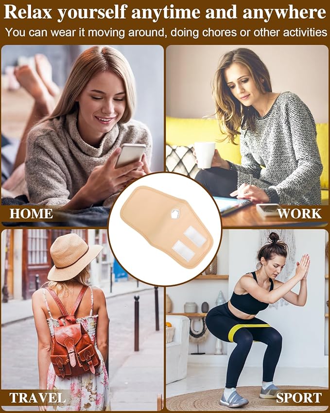 2 Pcs Castor Oil Pack Wrap for Hands, Reusable Organic Cotton Hand Castor Oil Pads, Self Adhesive Adjustable Hand Wraps, Prevent Leakage, Comfort Fit (Khaki)