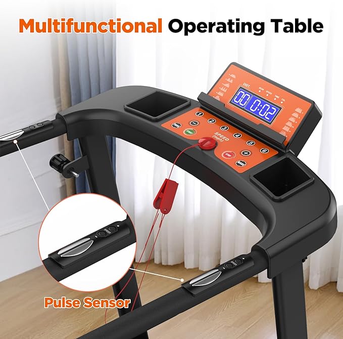 FYC Walking Treadmills for Home, Extended Handrails for Recovery Fitness, Portable Foldable Treadmill for Seniors with Optional APP Control, 300 LBS Capacity