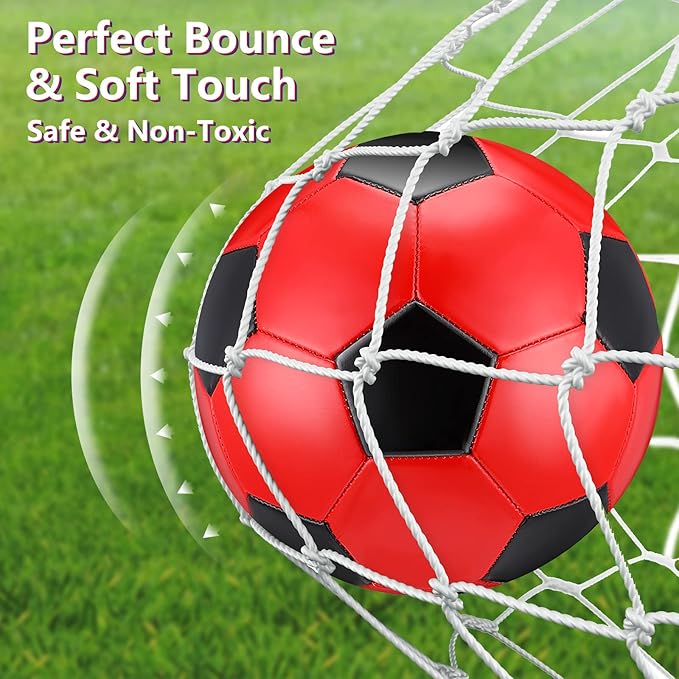 HyDren 4 Pack Soccer Ball with Pump Official Size 4/5 Deflated Soccer Balls Bulk for Outdoor Indoor Practice Training Sport Gift for Kids Boys Teen Youth Adult