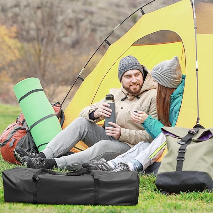 INFANZIA 50x13x13 inch Duffel Travel Sports Equipment Bag, 2PCS Long Luggage Bag with Upgrade Zipper Water Resistant, Extra Large Foldable Storage Bag for Camping, Tent, Tripod, Fishing