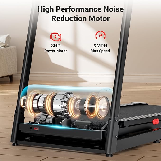 THERUN Incline Treadmill for Running and Walking, 300 lbs Weight Capacity, Wide Belt, 3.0 HP, 18" LED Screen, 2 Layers Shock-Absorbing