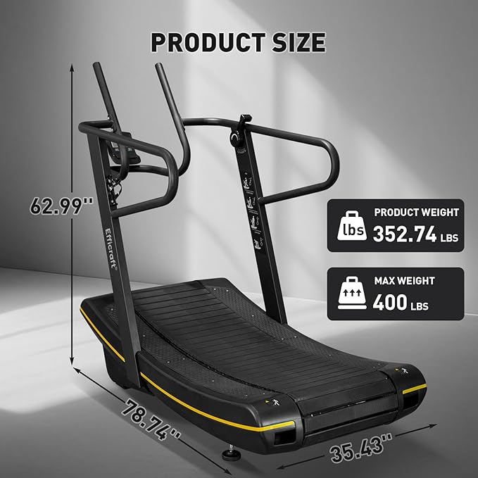 Manual Curved Treadmill, 8-Level Resistance, LCD Display, Non-Electric Fitness Equipment for Home & Gym, Cardio & Anaerobic Training