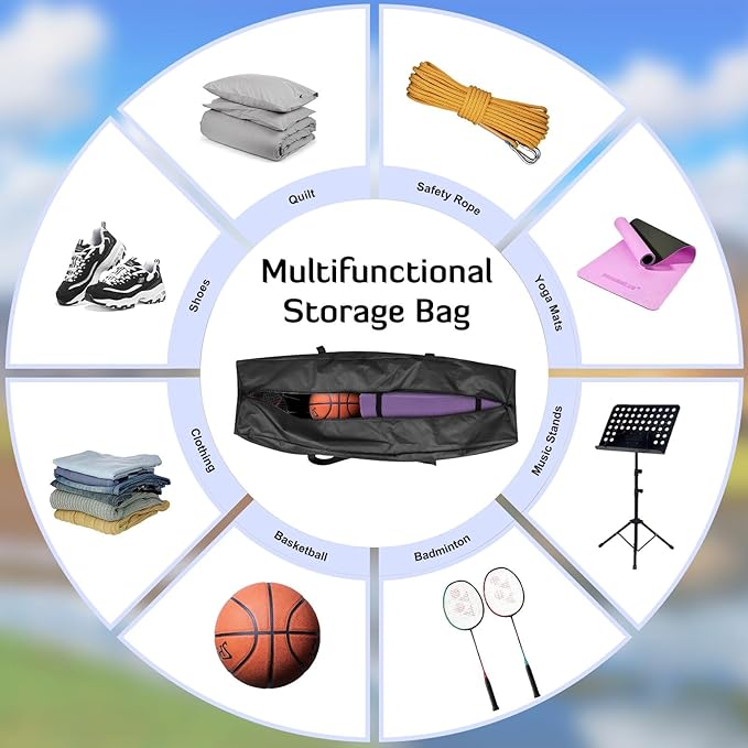 INFANZIA 50x13x13 inch Duffel Travel Sports Equipment Bag, Long Luggage Bag with Upgrade Zipper Water Resistant, Extra Large Foldable Storage Bag for Camping, Tent, Tripod, Fishing