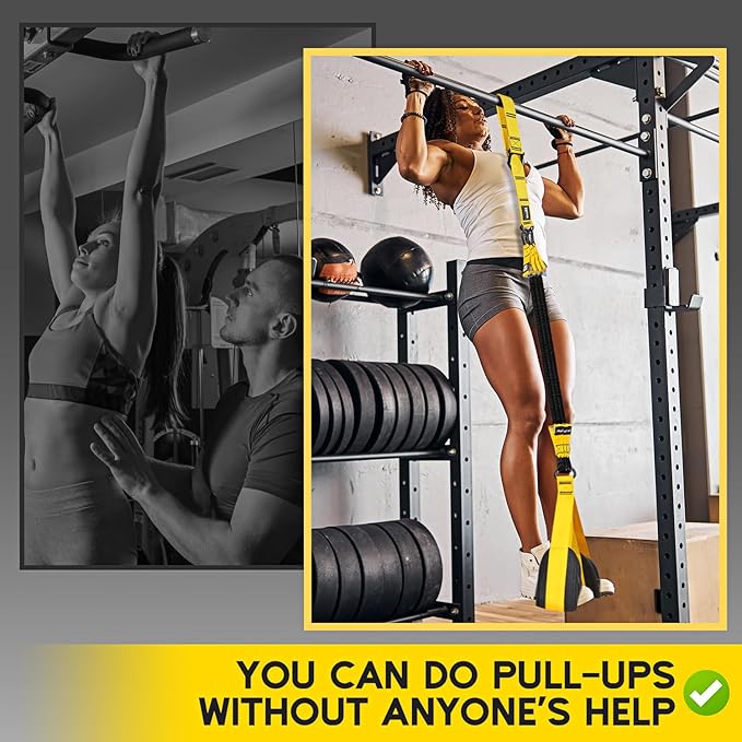 Pull Up Assistance Bands, Adjustable Heavy Duty Resistance Band for Pull Up, 3 Pull Up Bands, Comfortable Fabric Feet/Knee Rest, Assistance Bands for Pull-Up, Home Fitness, Body Stretching