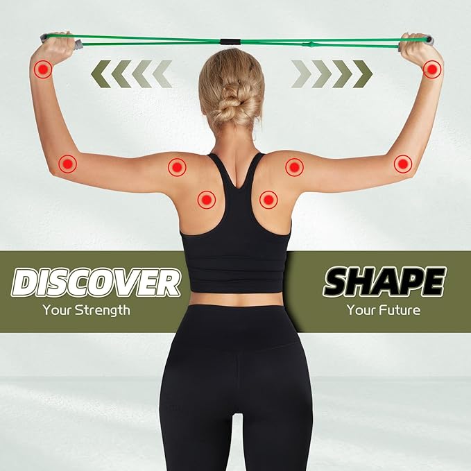 Resistance Band Figure 8 Exercise Cord, Fitness Resistance Bands with Handles, Exercise Tube Band for Arm and Shoulder Stretch