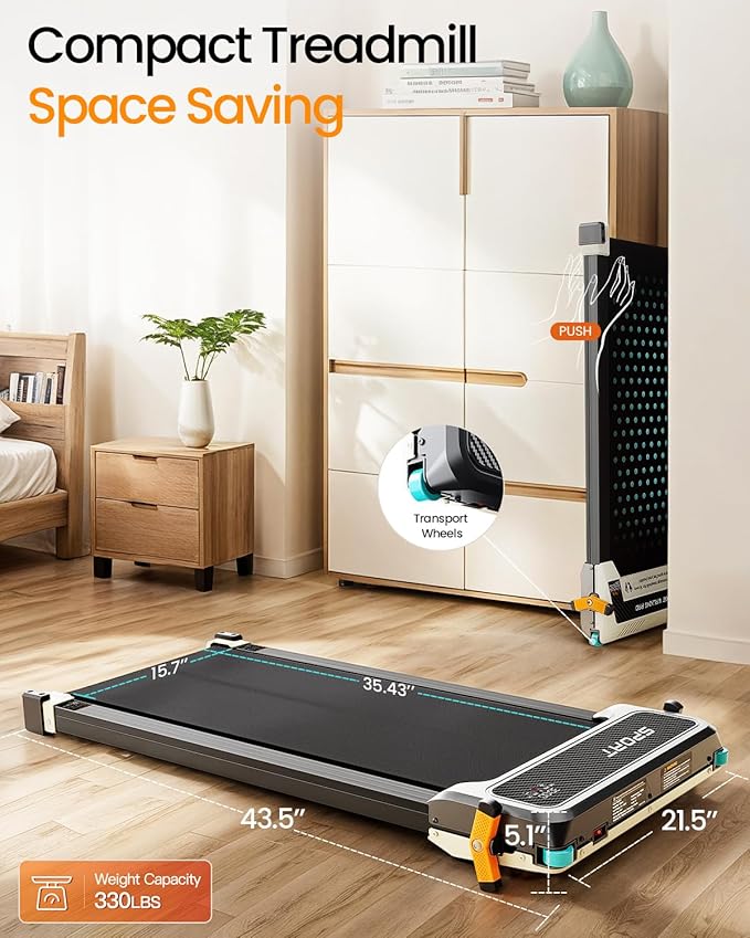 Walking Pad with Incline - Dual-Sided 2 in 1 Under Desk Treadmill with Shiatsu Foot Massager, 330LBs Walking Pad Treadmills for Home and Office, LED Display and Remote Control