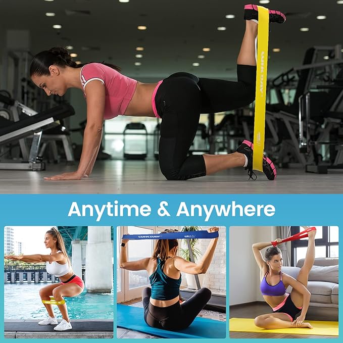 Resistance Bands for Working Out Exercise Loop Bands Workout Bands Set for Men Women Body Stretching, Crossfit Training, Home Workout, Physical Therapy, Booty Legs, Set of 5