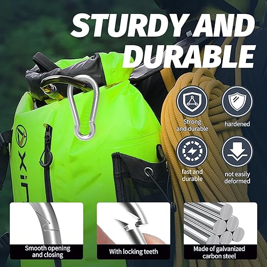 20PCS M10 Spring Snap Hook Carabiner, Heavy Duty 4'' Galvanized Steel Carabiner Clip, 770LBS Holding Capacity Spring Clips for Hammock Swing Outdoor Travel