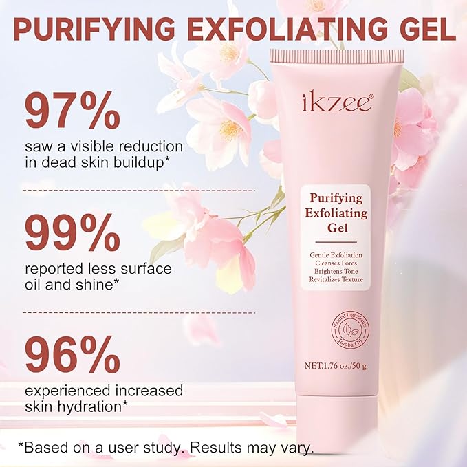 2 Pack Gentle Purifying Exfoliating Gel for improving Skin Tone & Texture, Deas Skin Cells/Pore Dirt/Excess Sebum/Impurities Remover, Hydration, Natural Formula, 1.76 Oz/50 G
