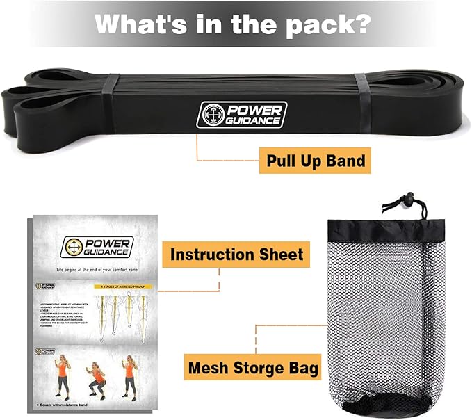 POWER GUIDANCE Pull Up Assist Bands - Stretch Resistance Band - Mobility Band - Powerlifting Bands - by Perfect for Body Stretching, Powerlifting, Resistance Training