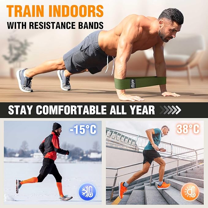 Fabric Resistance Bands for Working Out - Exercise Bands for Women and Men, Booty Bands for Legs and Glute, Yoga, Pilates, Rehab, Fitness and Home Workout