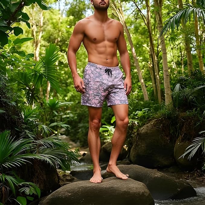 INGEAR Men's Athletic Stretch Workout Shorts Gym Quick Dry Running Trunks Boxer Lining