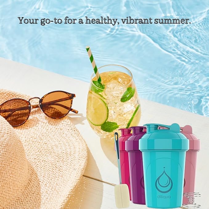 4 PACK, 28 oz & 20 oz Shaker Bottles for Protein Mixes | BPA-Free & Dishwasher Safe | Protein Shaker Bottle | Shaker Cups | Leakproof Blender Shaker Bottle Pack (28 & 24 oz Pink)