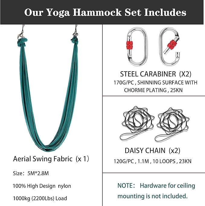 5.5 Yards Aerial Silk Swing Outdoor Hammock Aerial Yoga Swing For Adults,Aerial Yoga Hammocks for outside