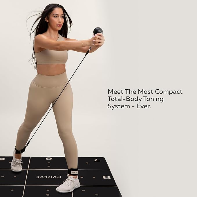 Pvolve P.3 Trainer- Home Gym Fitness Equipment Resistance Band with Ankle Strap and Weight System