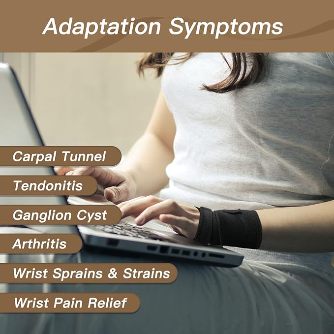 INDEEMAX 2 Pack Copper Wrist Brace Support for Carpal Tunnel, Pain Relief, Arthritis, Tendonitis, Adjustable Wrist Braces Compression Wraps Both Hands, Fit for Men and Women (Black-New)