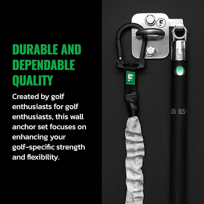 GolfForever Wall Anchor Set Proven by Golfer Scottie Scheffler | Golf Swing Training Wall Anchor Point | Premium Golf Training Workout Exercise Equipment to Expand Movements | 3-Pack | 6 Lag Screws