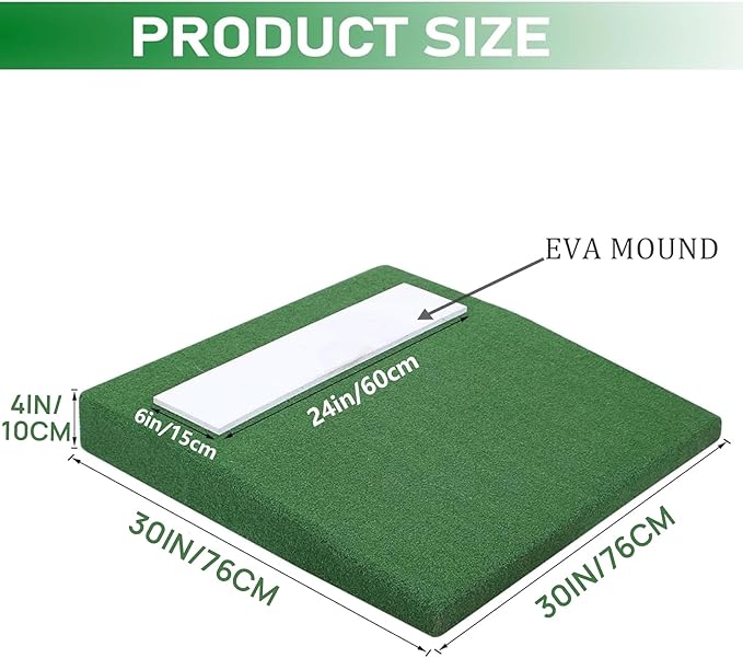 4" Portable Pitching Mound with Regulation Pitching Mound-30x30x4in Pitching Mounds for Baseball-Pitching Mounds Ideal for Youth Baseball Training, Indoor and Outdoor Use