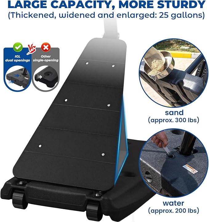 IGL Basketball Hoop Outdoor with 52 Inch Shatterproof Backboard, 10FT Height Portable Basketball Hoop Outdoor, Adjustable Basketball Goal System