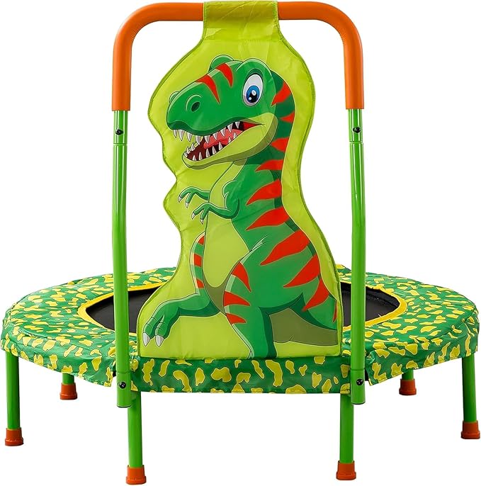 36 Inch Toddler Trampoline with Handle, Outdoor Indoor Trampoline for Kids, Mini Trampolines with Handlebar, Gifts for Boys and Girl, Small Kid Baby Trampolines