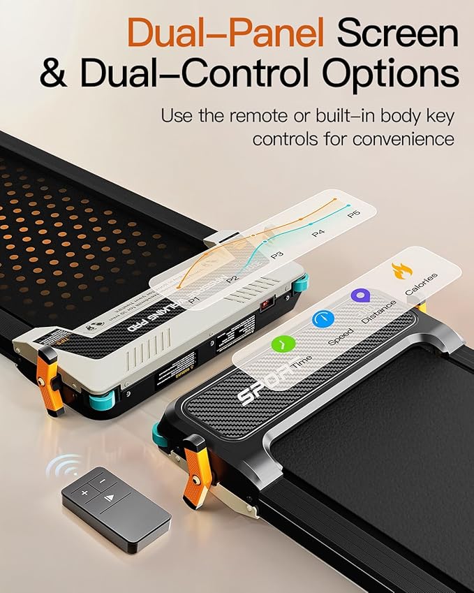 FUNRAY Versatile Walking Pad Treadmill with Incline - Dual-Sided Under Desk Treadmill with Foot Massage,2 in 1 Walking Machine for Home/Office with 330LBS Weight Capacity