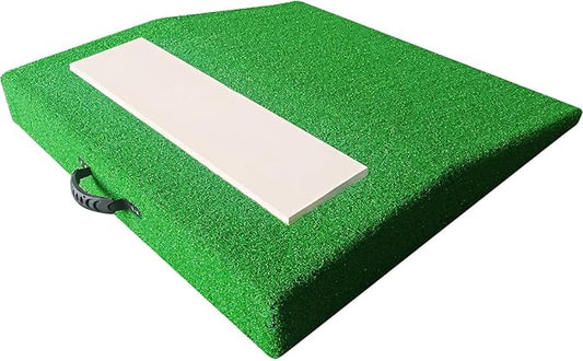 4" Pitching Mound, Baseball Pitcher's Mound with Carry Handle and Regulation Pitching Rubber, Baseball Pitching Training Equipment 30x30x4 Inch for Indoor and Outdoor