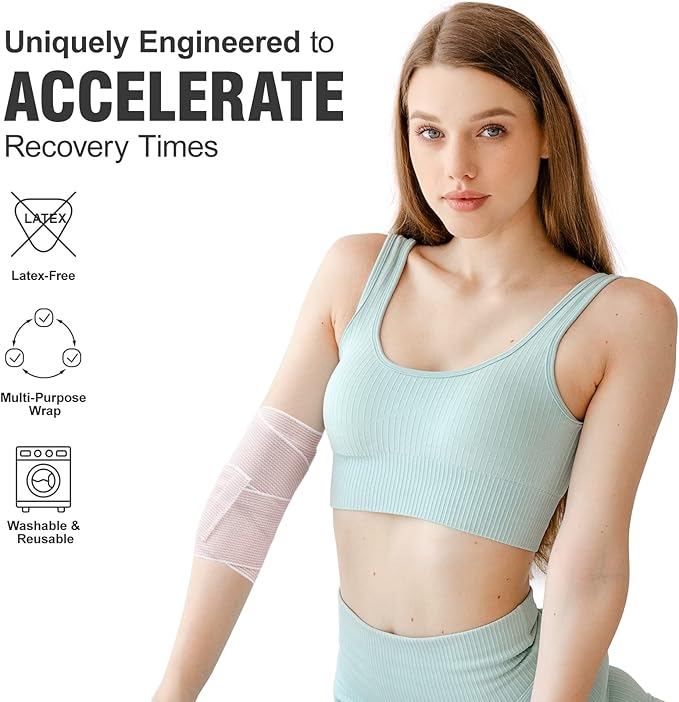 4 Pack Elastic Bandage Wrap | 3" Medical Bandage Wrap with Hook-and-Loop Fasteners on Both Ends Compression Wrap for Wounds Latex Free Stretch Bandage for Foot Arm Hand Ankle Injury