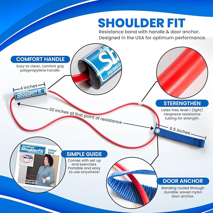 RangeMaster ShoulderFit Resistance Exerciser │ Resistance Tube Level 1│ Home Flex Cord Gym │ Shoulder Strengthening Tool │ Increase Flexibility and Mobility