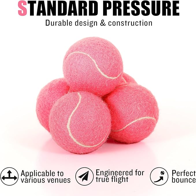 60 Pack Tennis Balls, Training Tennis Balls, Pet Dog Playing Balls, Practice Tennis Balls with Mesh Bag for Transport and Beginner Training