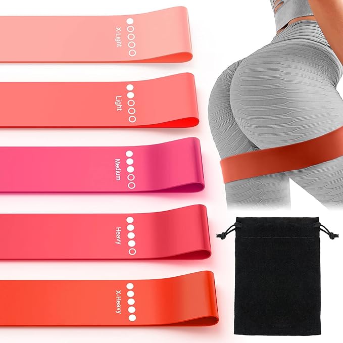 Resistance Bands for Working Out, Elastic Exercice Loop Bands for Physical Therapy, Yoga Starter Set of Stretch Bands for Booty Legs, Pilates Flexbands