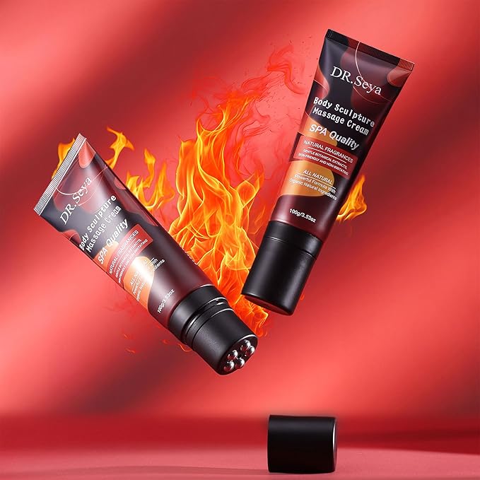 Hot Sweat Cream for Women & Men – Caffeine Hot Sweat Workout Enhancer with Massage Head, Hot Cream for Stomach Belly Fat Burner & Cellulite Cream for Thighs, Arms, Waist Trainer Workouts