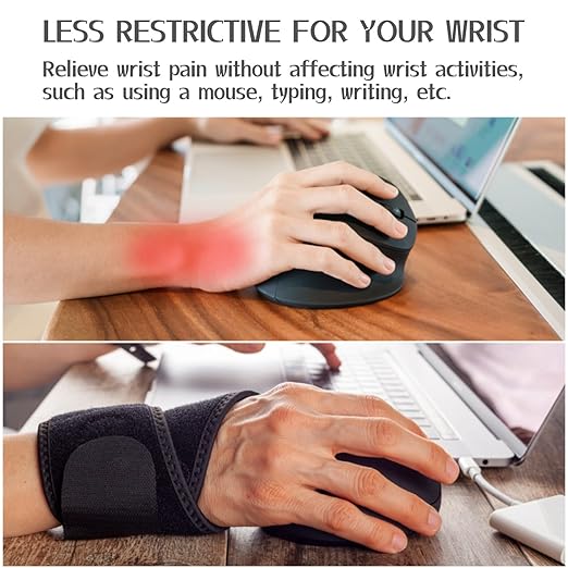 2 Pack Wrist Braces - Wrist Wraps for Carpal Tunnel, Arthritis, and Tendinitis Pain Relief - Fits Both Right and Left Hands - Compression and Support for Fitness Enthusiasts