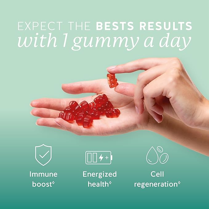 Immune Support Gummies – Vitamin C, D, B6 & B12 – Daily Immune Boost – Vegan, Naturally Flavored (60 Gummies)