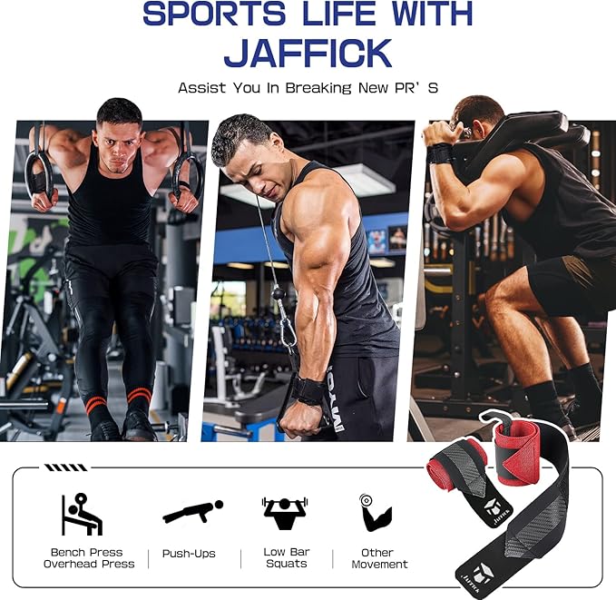 Jaffick Double-Layer Reinforced Wrist Wraps for Weightlifting - Men & Women, Thumb Loop Design for Powerlifting, Crossfit, Bodybuilding, Deadlifting - Fits Both Hands