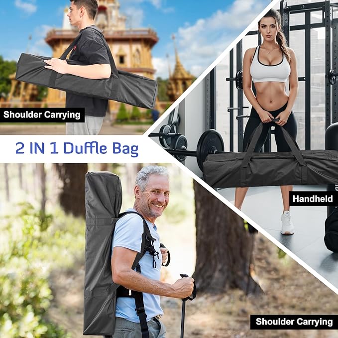 INFANZIA 35 inch Duffel Travel Sports Equipment Bag, 2PCS Long Luggage Bag with Upgrade Zipper Water Resistant, Extra Large Foldable Storage Bag for Camping, Tent, Tripod, Fishing