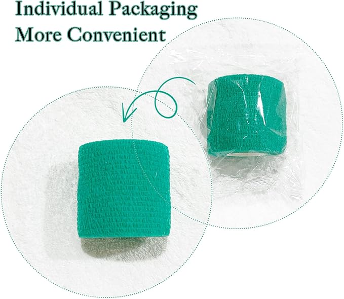 48 PCS Self Adhesive Bandage Wrap 2" X 5 Yards Elastic Cohesive Bandage Wrap Bandage Wrap Rolls Elastic Self-Adherent Tape for Stretch Athletic, Sports, Wrist, Ankle