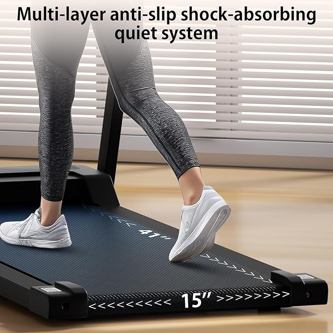 Portable Foldable Treadmills for Home, Small Folding Treadmill for Home Office with 300 LBS Capacity, Walking Running Exercise Electric Compact Treadmill with LED Display