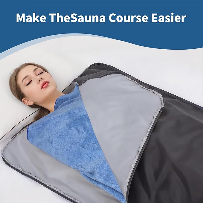 Infrared Sauna Blanket Towel Inserted 30" x 70" Reusable Machine Washable Insert Towel Easy Detoxification Simplifies Clean-Up Super Absorbent Perfect Companion for Infrared Sauna Blanket (Blue)