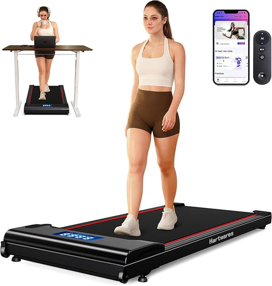 NeoSilent Walking Pad Treadmill Under Desk for Home with BLDC Core and Extra-Large Belt, App and Remote Control, Portable and Compact for Small Space