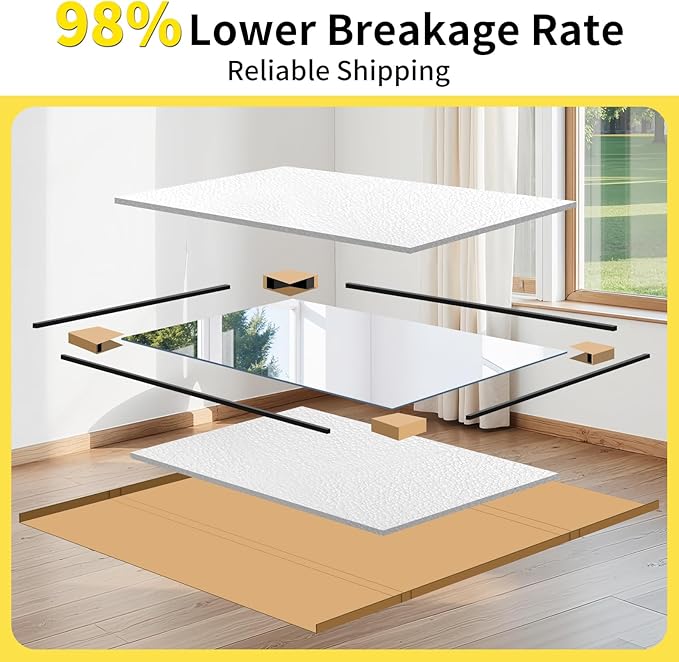 Home Gym Mirror - 48x24 Inch, 3PCS Frameless Tempered Glass Full Body Mirror for Wall Mount - Ideal for Yoga, Workout, Bedroom, Dance Studio (Silver)