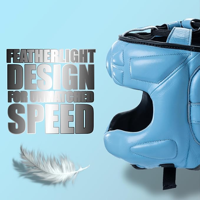 HIT N MOVE® Air Armor Face Saver Boxing Headgear, Lightweight Protective Gear for MMA, Kickboxing, Martial Arts, Training & Sparring and Combat Sports