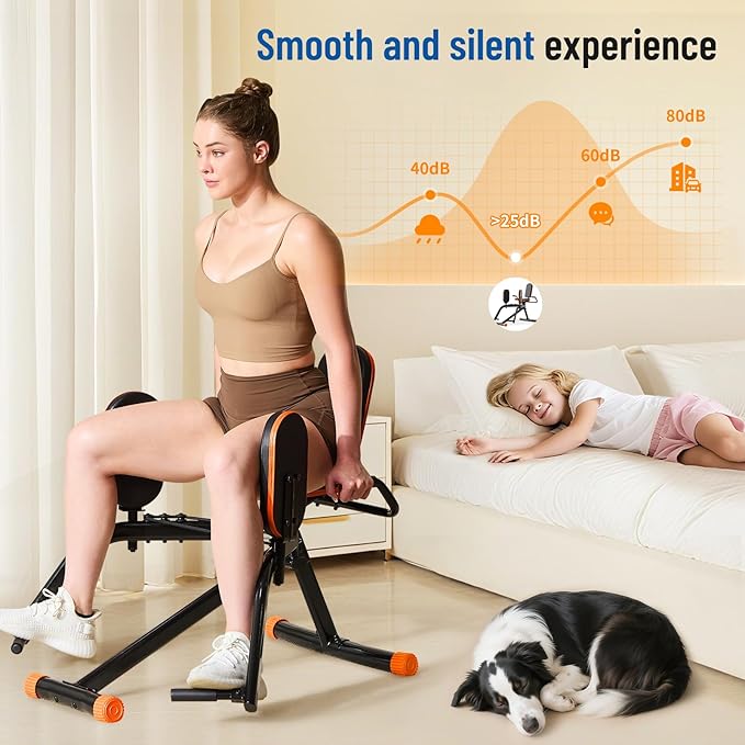 Hip Abductor Machine for Home Gym | Compact Glute Trainer & Thigh Workout Equipment with 3-Level Resistance,Silent Design | Leg Abductor Machine & Booty Builder for Women/Men