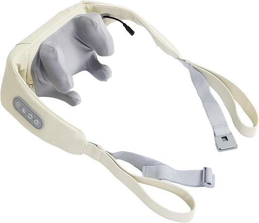 HEALTHMATE IN9532 Kneading Shoulder and Neck Massager for Pain Relief Deep Tissue 6D Shiatsu Neck and Shoulder with Heat Rechargeable Cordless Back Massager for Home, Office, Car Use, Gifts