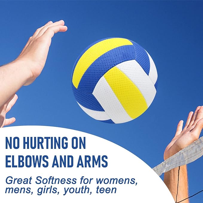 6 Pack Official Size 5 Volleyball Balls Volley Ball of Synthetic Leather,Includes Ball Pump and Net Bag,Competition Volleyball for Indoor Outdoor…