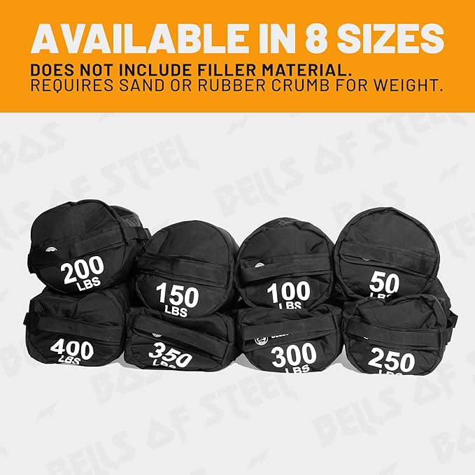 Sandbags for Working Out [Bells of Steel] Workout Sand Bag, Strongman, Commercial and Home Gym Sand Bags for Weight Training with Handles for Fitness