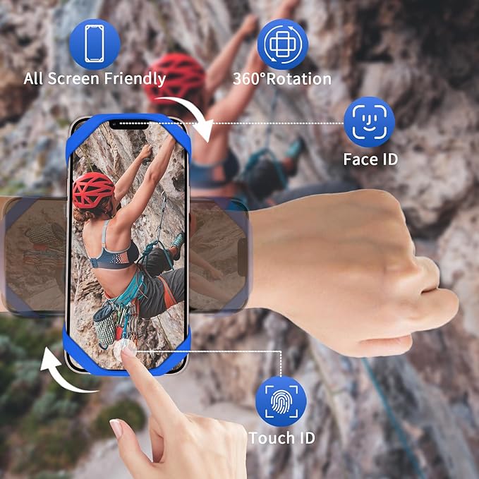 3in1 Phone Holder for Running,Arm Band/Wrist Holder/Bike Mount,Phone Armbands 360° Rotation & Detachable Fit All 4.5-7" Cellphone for iPhone 16/15/Pro/ProMax/14/13/12/mini/Pro Max/XS/XR