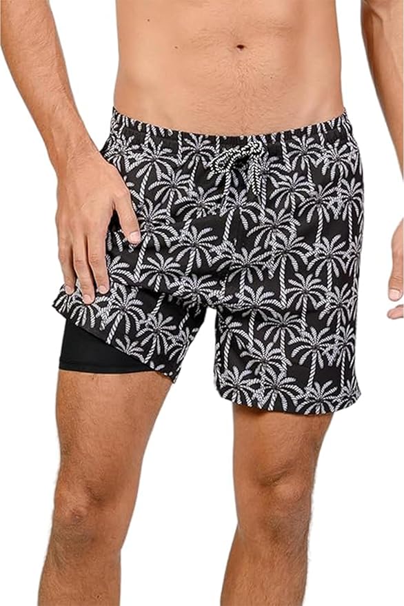 INGEAR Men's Athletic Stretch Workout Shorts Gym Quick Dry Running Trunks Boxer Lining