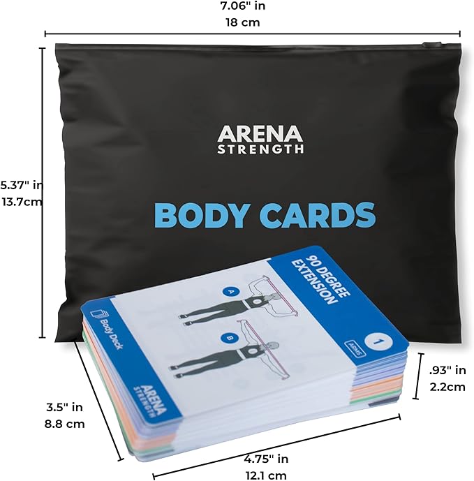 Arena Strength Workout Cards - Instructional Fitness Deck for Booty Band Workouts, Beginner Fitness Guide for Resistance Band Training Exercises at Home. Includes Workout Routines.
