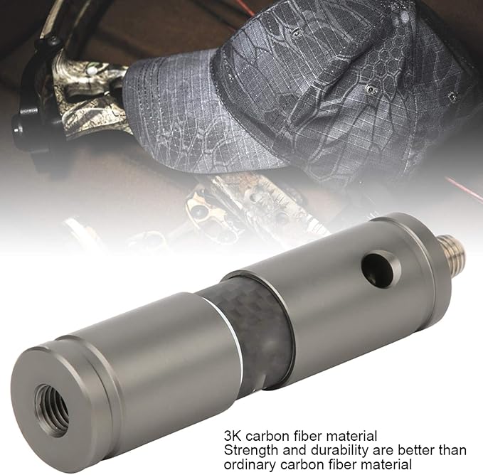 3in Bow Stabilizer Balance Bar Extension Pole Rod, 3K Carbon Fiber Archery Balance Rod Shock Absorb Recurve Bow Stabilizer