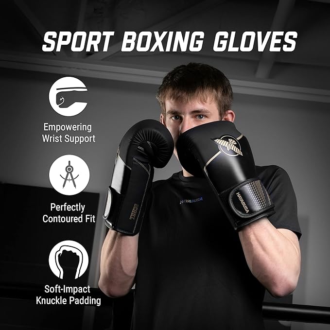 Hayabusa Sport Boxing Gloves for Men and Women – Dual-Splinted Wrist Support, Multi-Density Foam Padding, Contoured Fit – Ideal for Boxing, Kickboxing, and Muay Thai Training